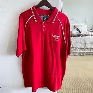 Men's Red University of Utah Polo Shirt Size Large